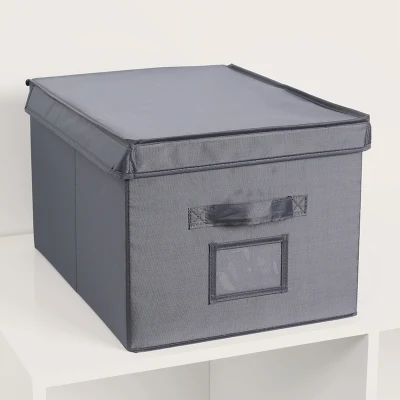 Caja de almacenamiento de tela plegable con tapa